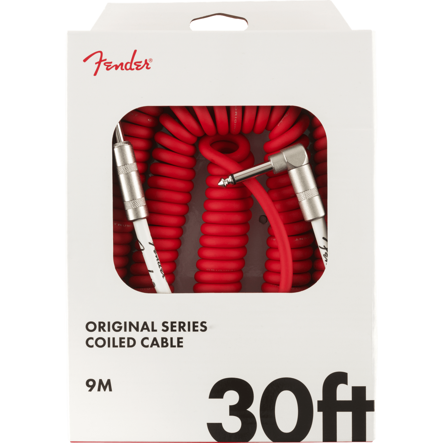 Fender Original Series Coiled Instrument Cable 30ft - Fiesta Red - Joondalup Music Centre