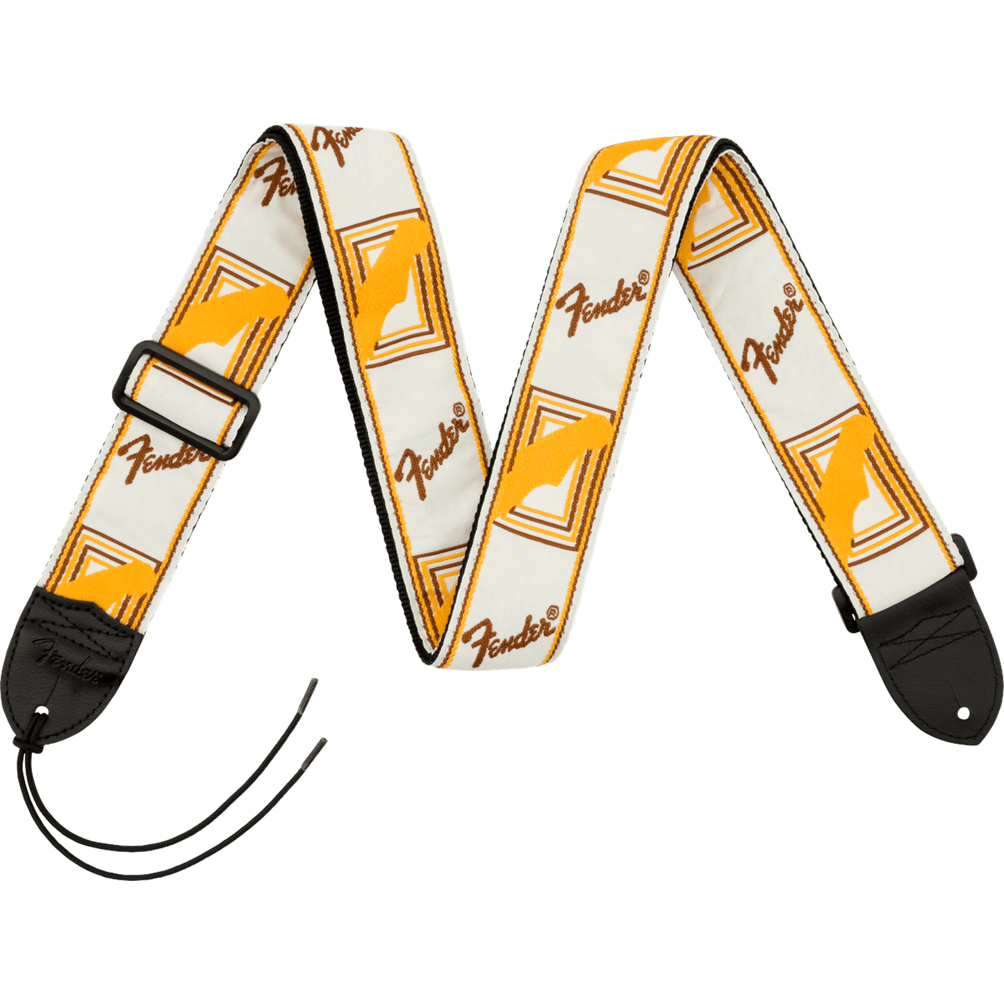 Fender Monogrammed Strap White/ Brown/ Yellow - Joondalup Music Centre