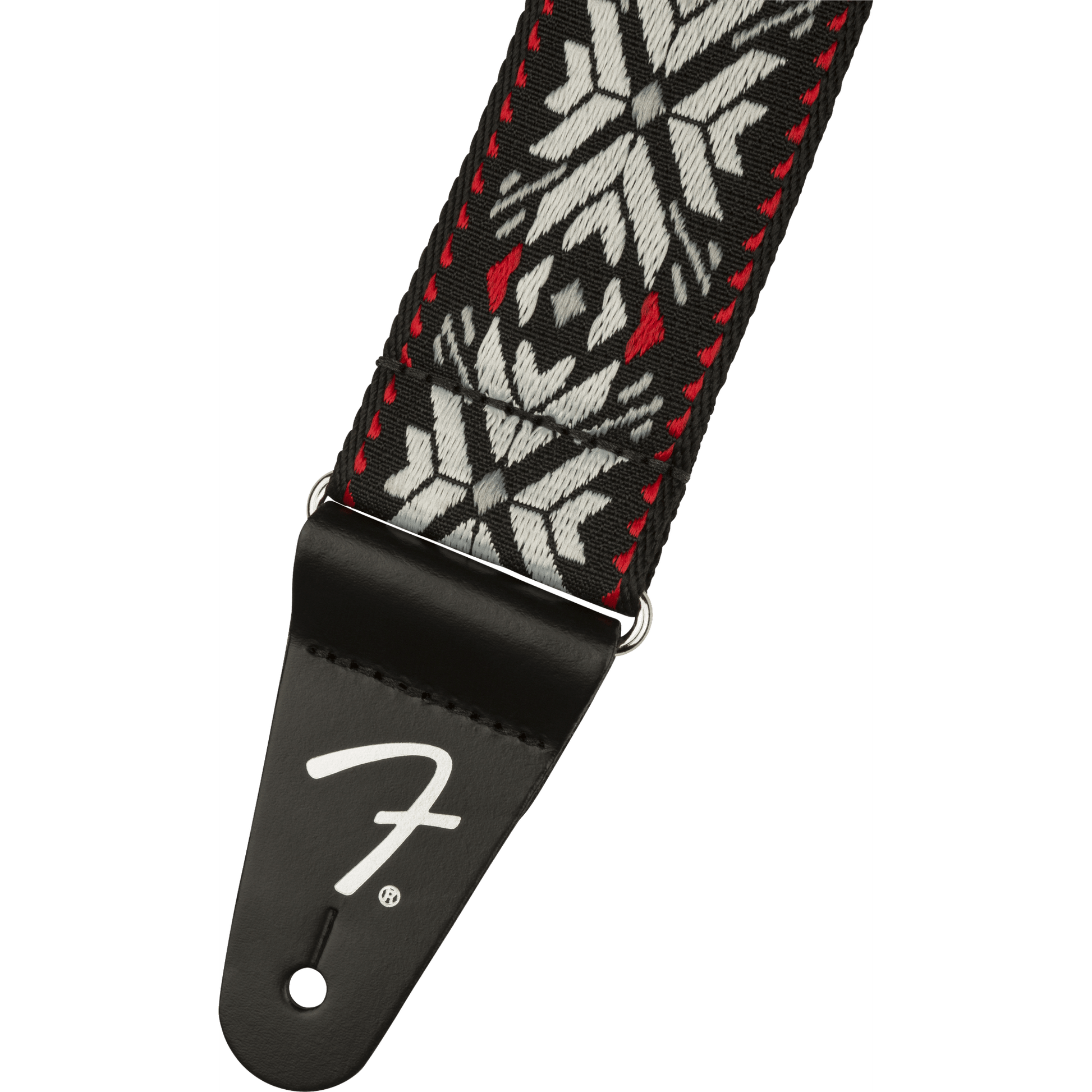 Fender Pasadena Woven Guitar Strap - Red Snowflake - Joondalup Music Centre