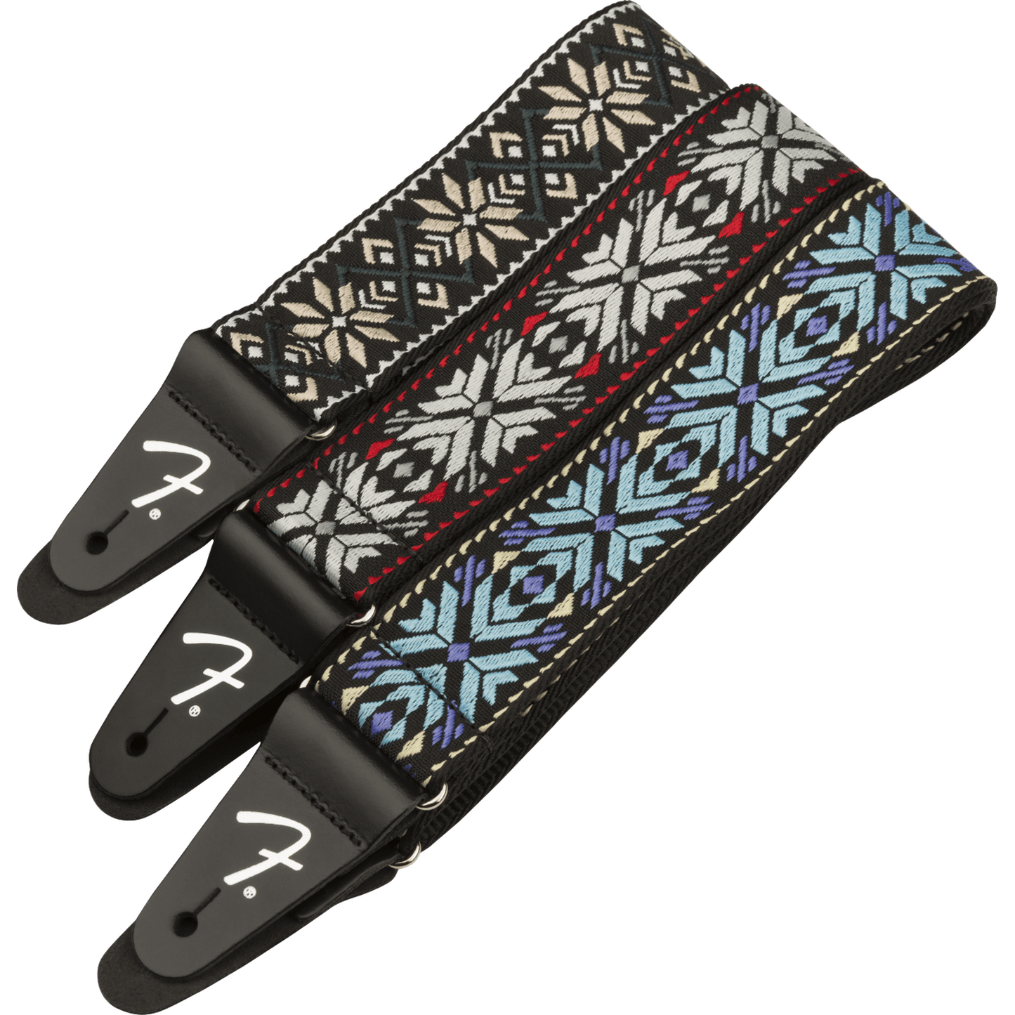 Fender Pasadena Woven Guitar Strap - Red Snowflake - Joondalup Music Centre