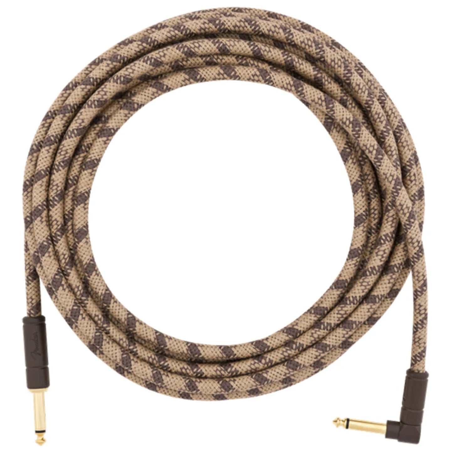 Fender Festival 5.5m (18.6ft) Angled Instrument  Guitar Cable - Pure Hemp Brown