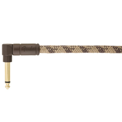 Fender Festival 5.5m (18.6ft) Angled Instrument  Guitar Cable - Pure Hemp Brown