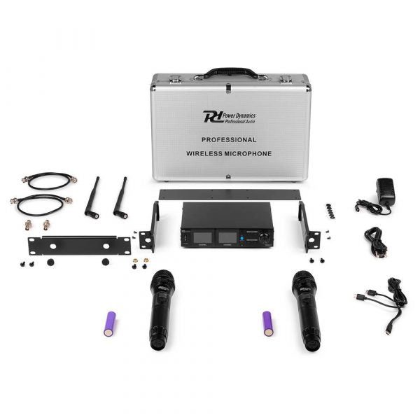 Power Dynamics PD522 UHF Duel Wireless Microphone Set