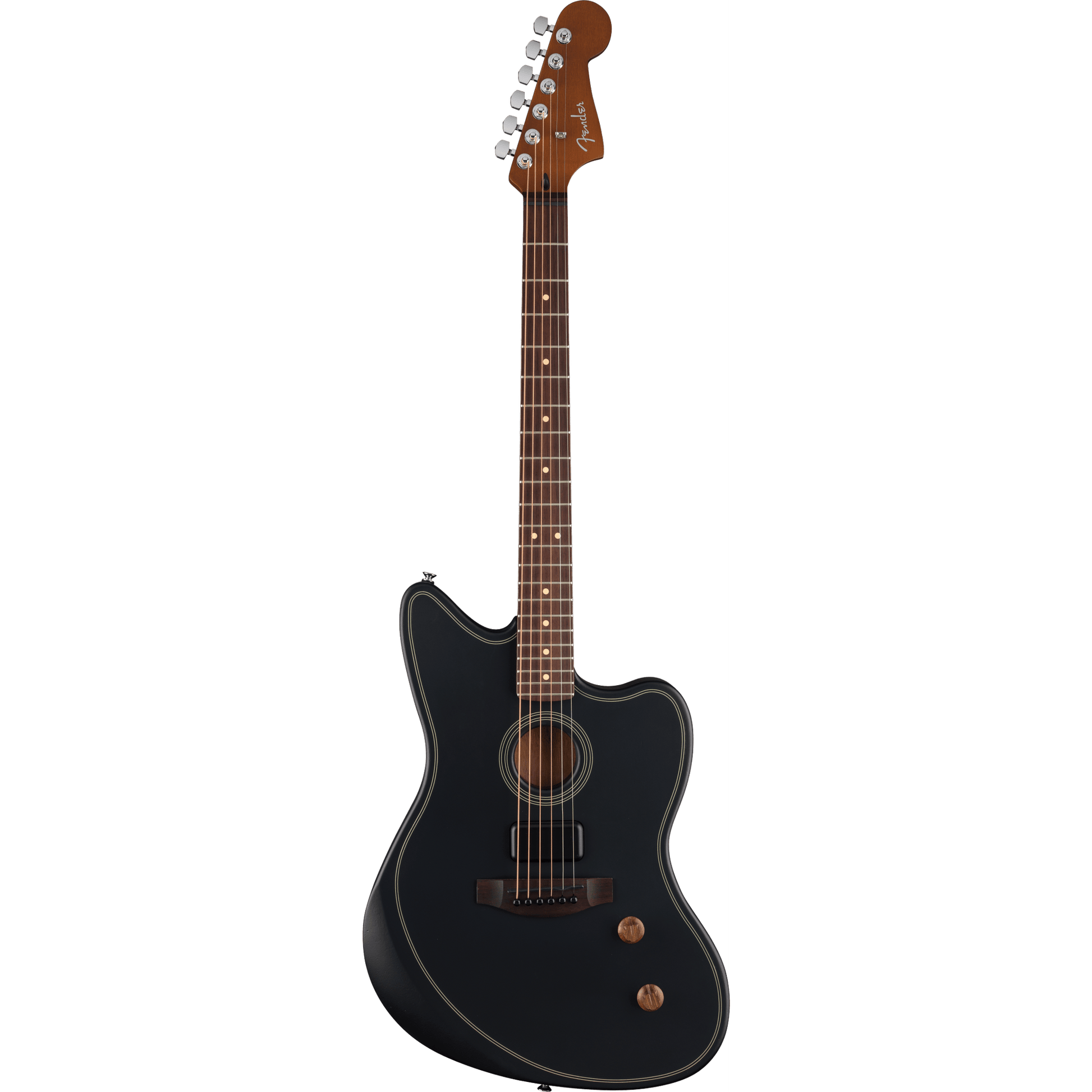 Fender Acoustasonic Standard Jazzmaster Acoustic Guitar - Black-ACOUSTIC GUITAR-Joondalup Music Centre