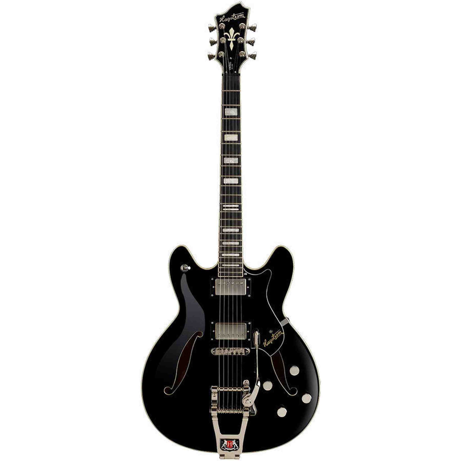 Hagstrom Tremar Viking Deluxe Semi-Hollow Electric Guitar - Black Gloss - Joondalup Music Centre