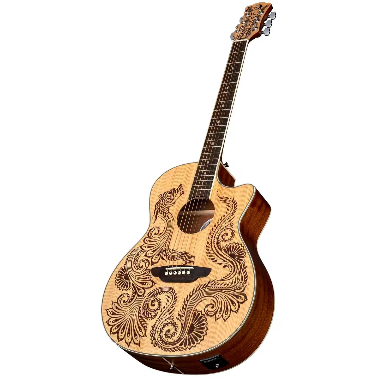 Luna Henna Dragon Electric Acoustic Guitar
