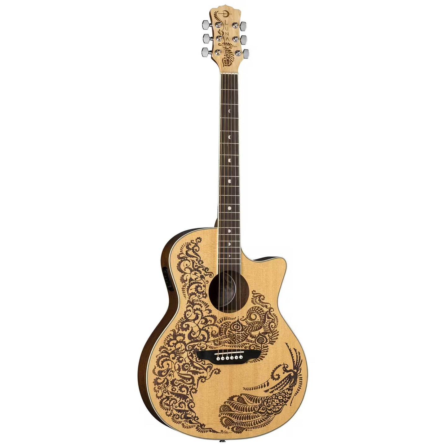 Luna Henna Paradise Electric Acoustic Guitar