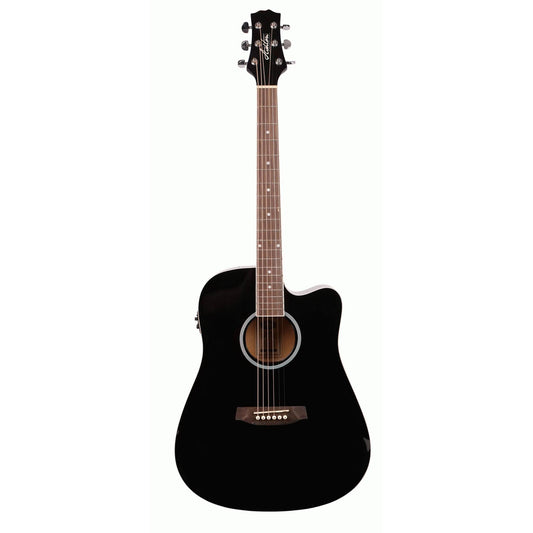 Ashton D20SCEQ Acoustic Guitar - Black