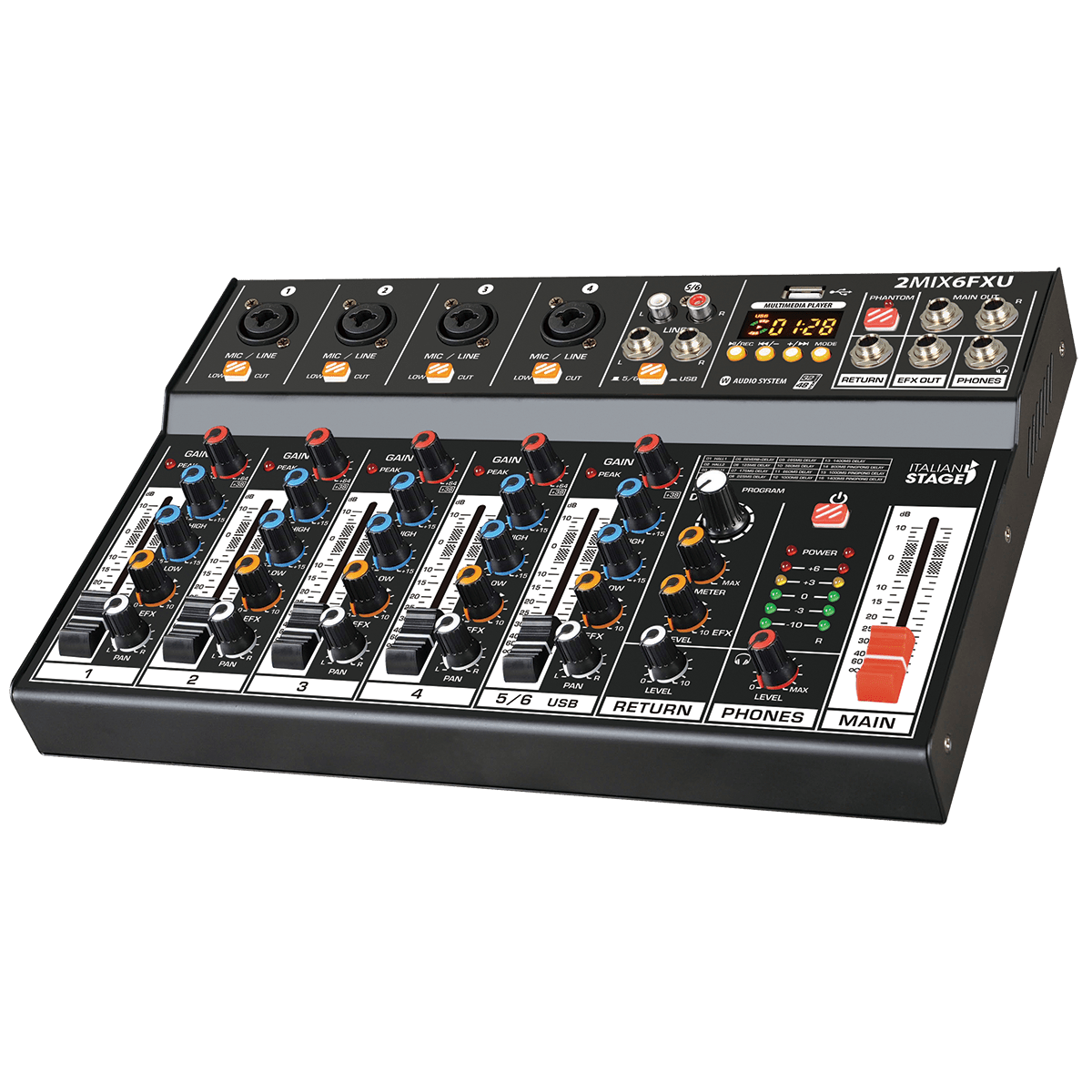 Italian Stage 2MIX6FXU 6-Channel Stereo Mixer - Joondalup Music Centre