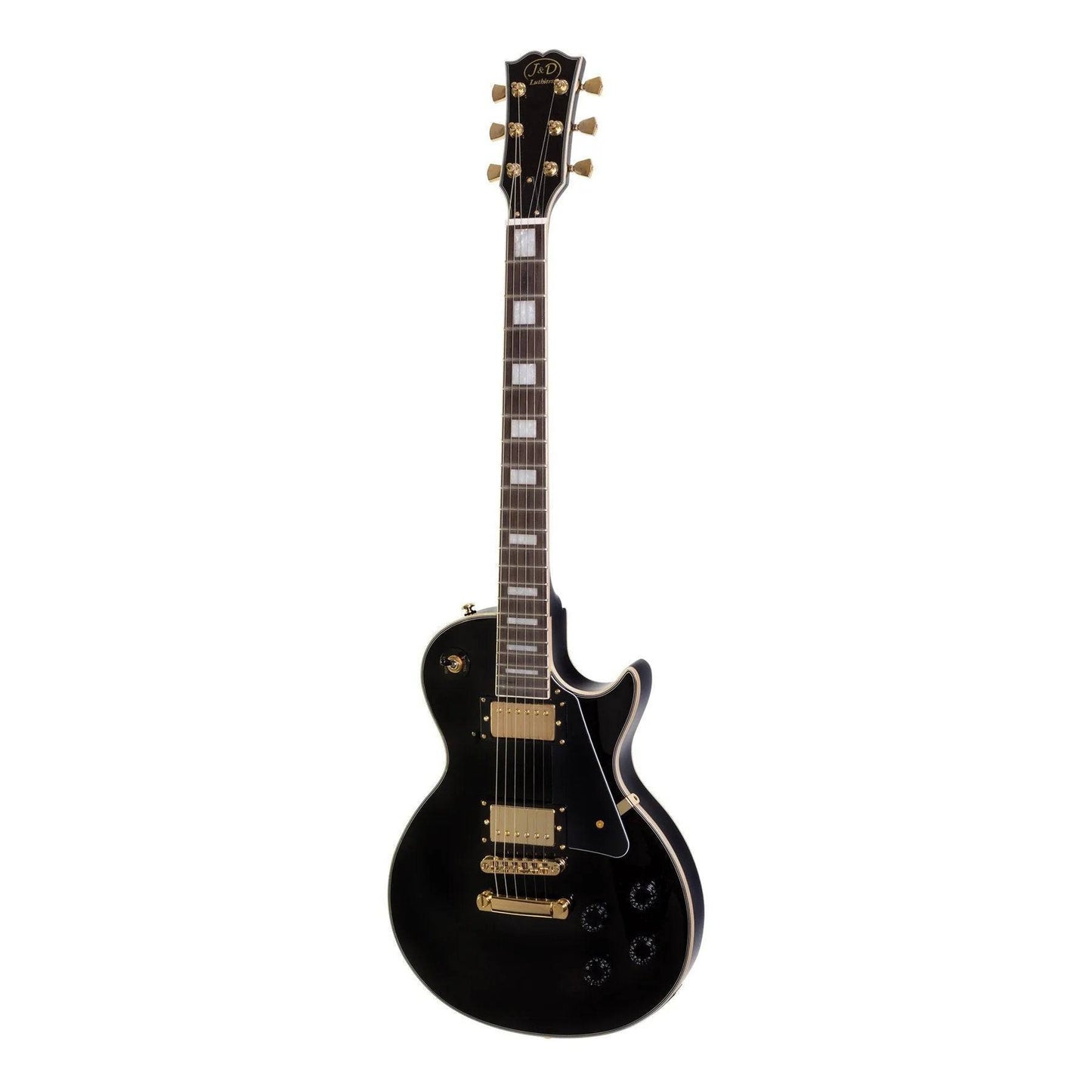 J&D LUTHIERS LP-CUSTOM STYLE ELECTRIC GUITAR - BLACK - Joondalup Music Centre