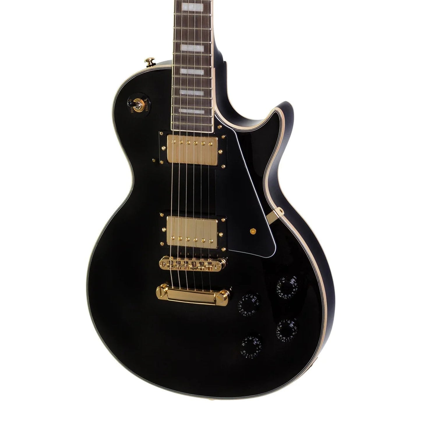 J&D LUTHIERS LP-CUSTOM STYLE ELECTRIC GUITAR - BLACK - Joondalup Music Centre