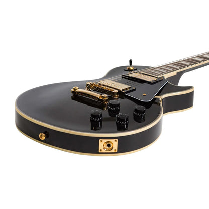 J&D LUTHIERS LP-CUSTOM STYLE ELECTRIC GUITAR - BLACK - Joondalup Music Centre