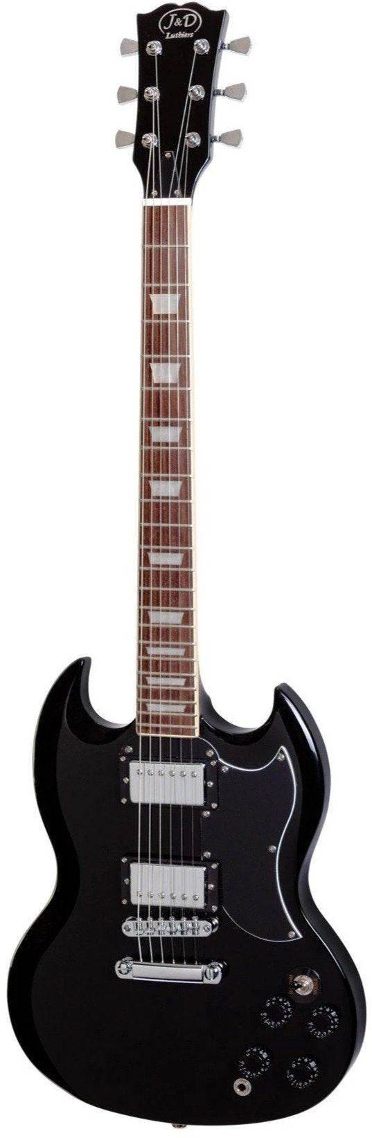 J&D LUTHIERS SG STYLE ELECTRIC GUITAR - BLACK - Joondalup Music Centre