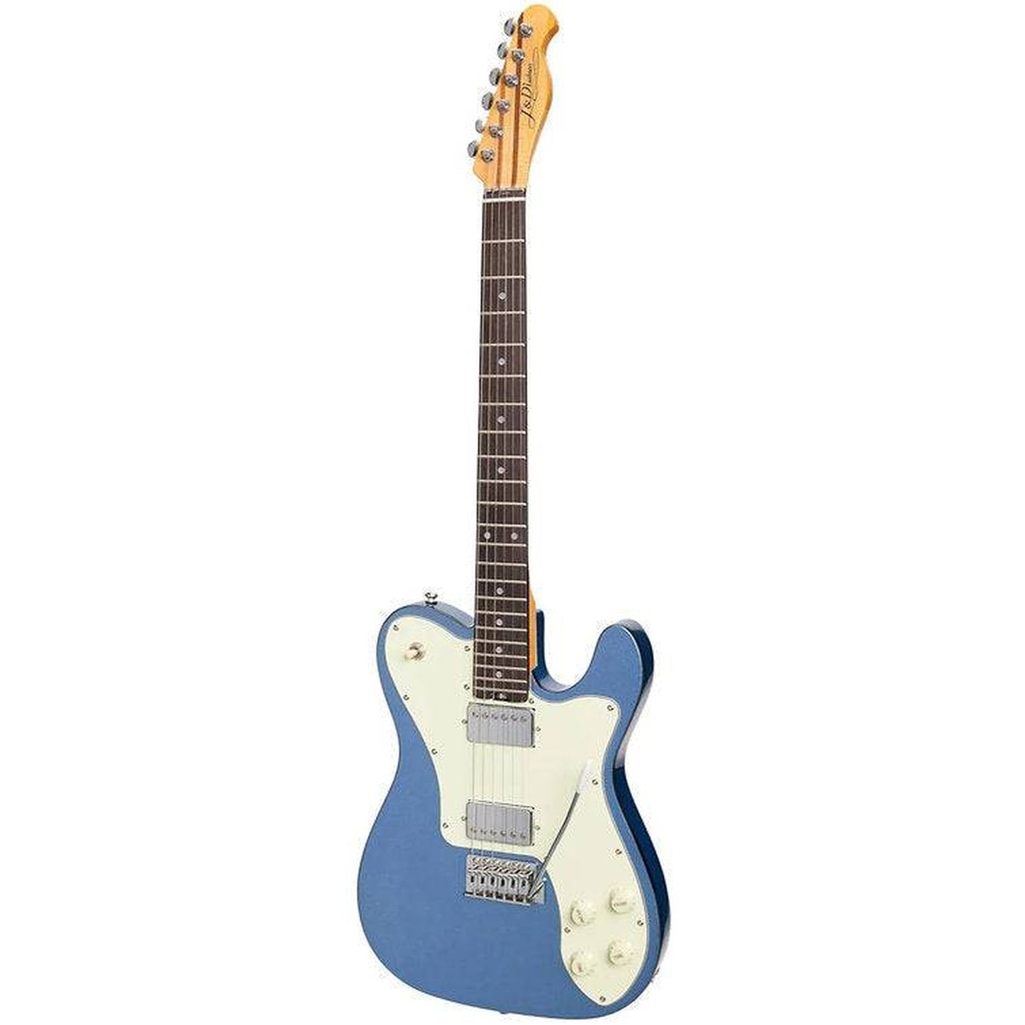 J&D LUTHIERS DELUXE TELE SYLE ELECTRIC GUITAR - METALLIC BLUE - Joondalup Music Centre