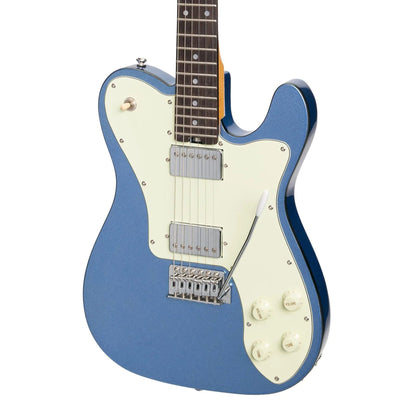 J&D LUTHIERS DELUXE TELE SYLE ELECTRIC GUITAR - METALLIC BLUE - Joondalup Music Centre