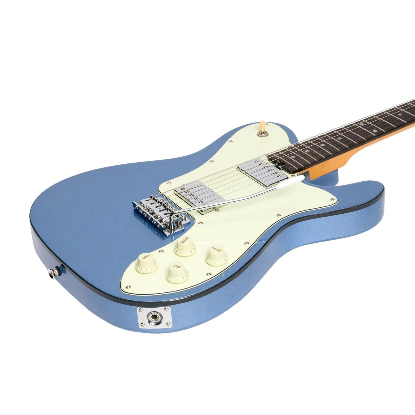 J&D LUTHIERS DELUXE TELE SYLE ELECTRIC GUITAR - METALLIC BLUE - Joondalup Music Centre