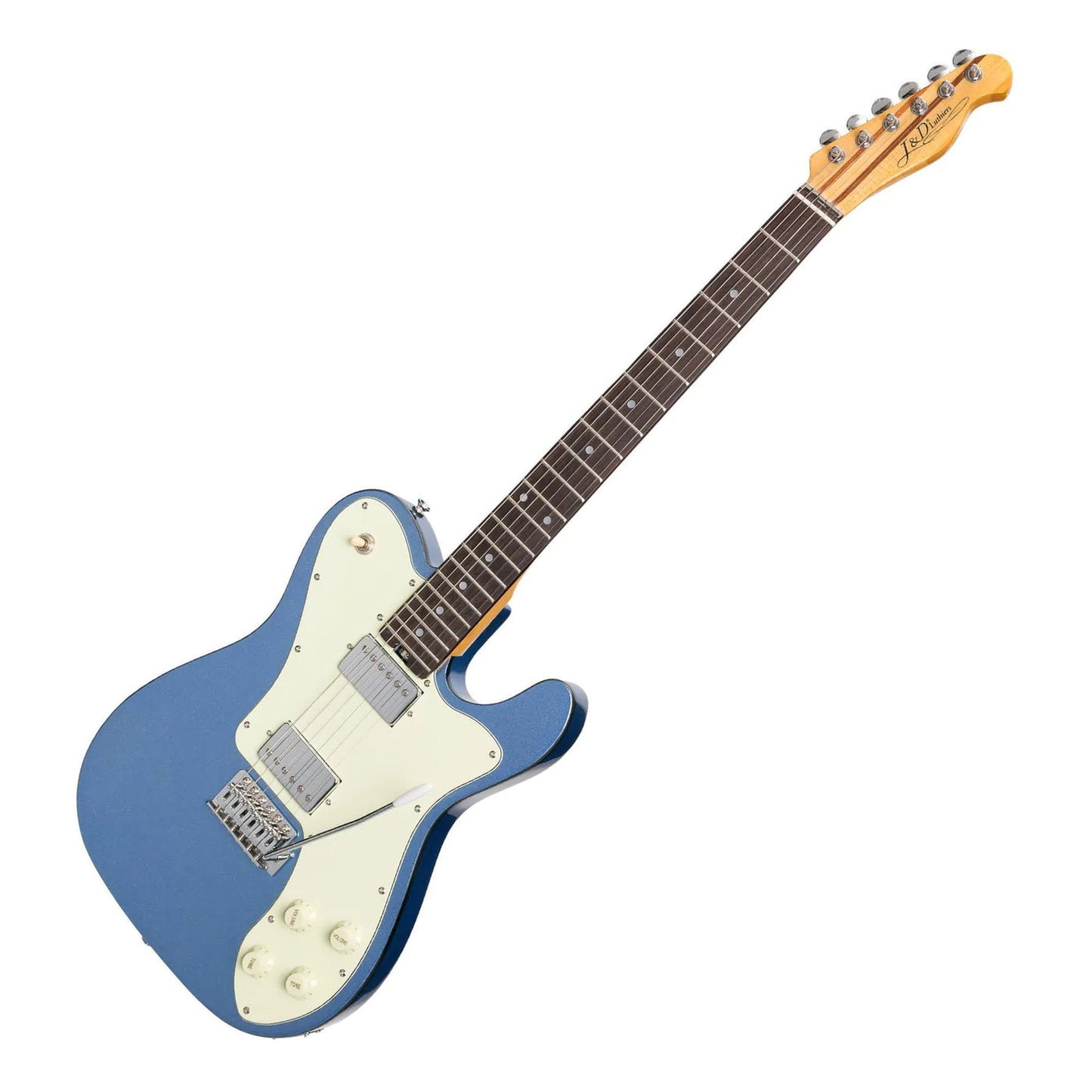 J&D LUTHIERS DELUXE TELE SYLE ELECTRIC GUITAR - METALLIC BLUE - Joondalup Music Centre