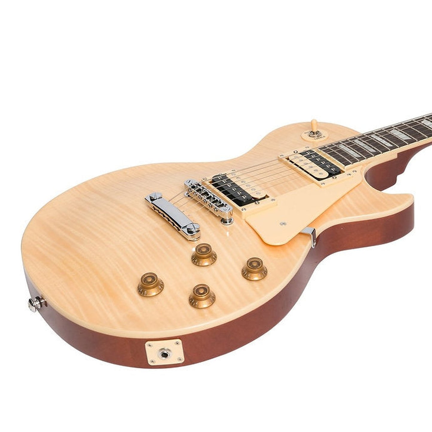 J&D LES PAUL CUSTOM STYLE ELECTRIC GUITAR - NATURAL - Joondalup Music Centre