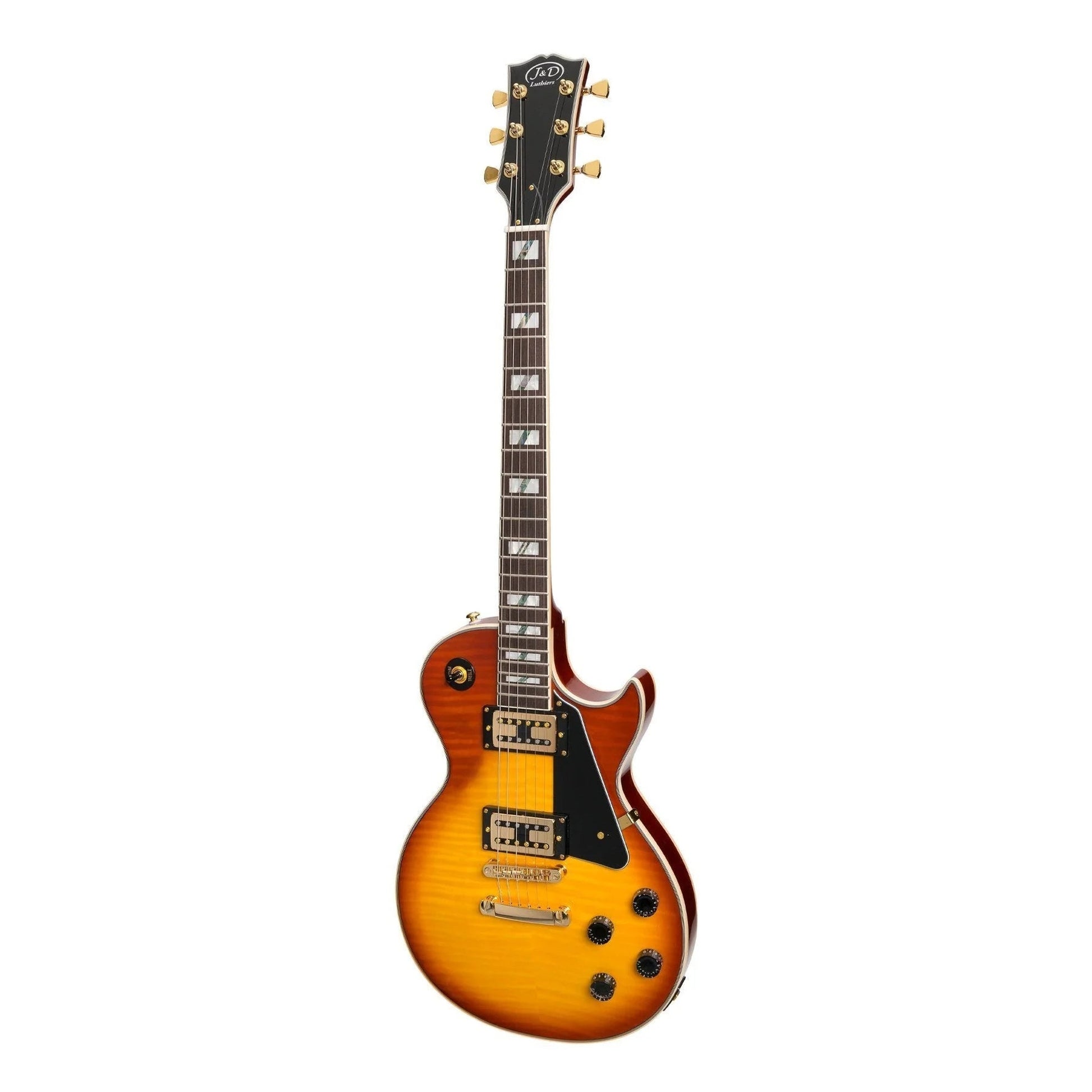 J&D LUTHIERS LP-CUSTOM STYLE ELECTRIC GUITAR - HONEYBURST - Joondalup Music Centre