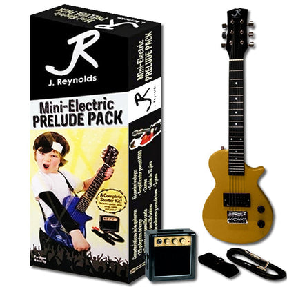 J.REYNOLDS PRELUDE MINI LP ELECTRIC GUITAR STARTER PACK - GOLD - Joondalup Music Centre