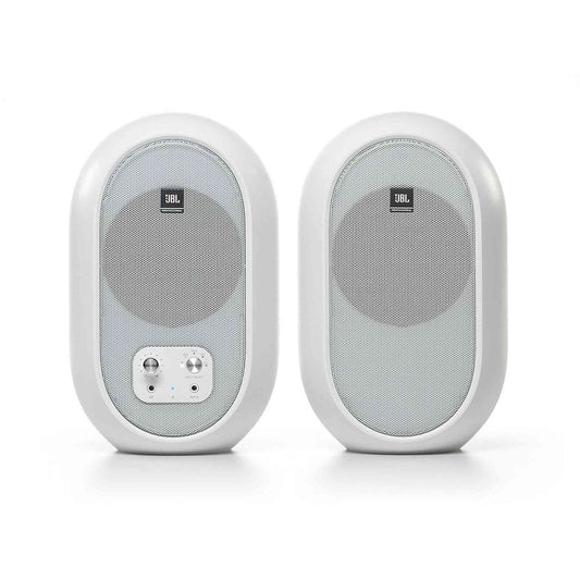 JBL One Series 104BT 4.5" Powered Desktop Reference Monitors (Pair) - White-STUDIO MONITOR-Joondalup Music Centre