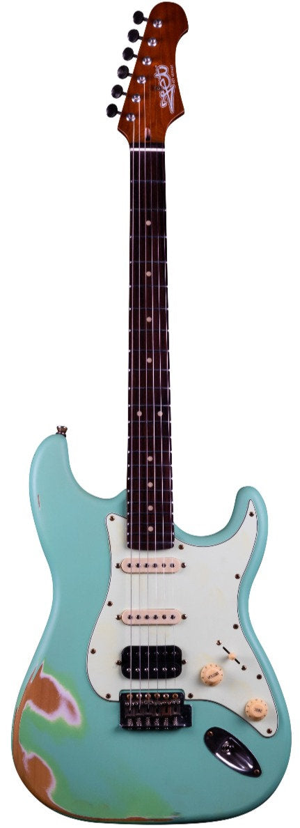 JET JS-400 HSS STRAT STYLE ELECTRIC GUITAR - RELIC SEAFOAM GREEN - Joondalup Music Centre