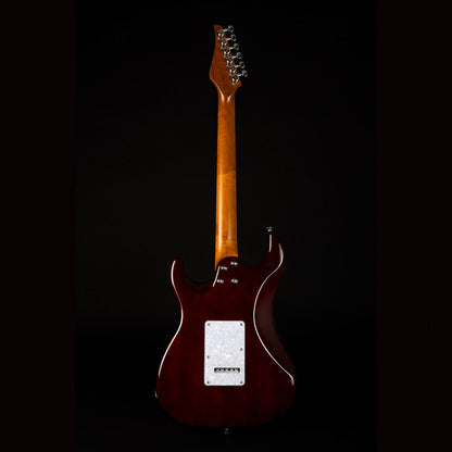 JET JS-450Q HSS STRAT STYLE ELECTRIC GUITAR - TRANSPARENT BROWN FLAME TOP - Joondalup Music Centre