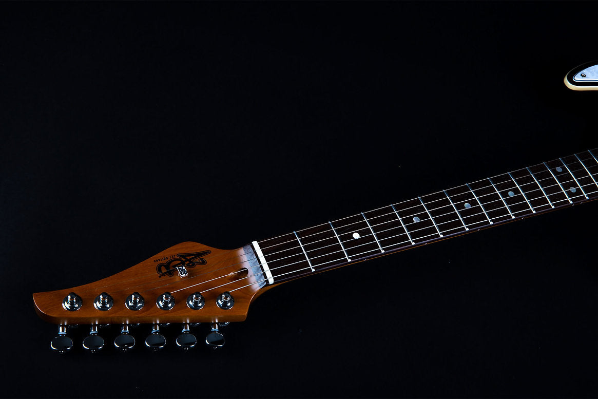 JET JS-450Q HSS STRAT STYLE ELECTRIC GUITAR - TRANSPARENT BROWN FLAME TOP - Joondalup Music Centre