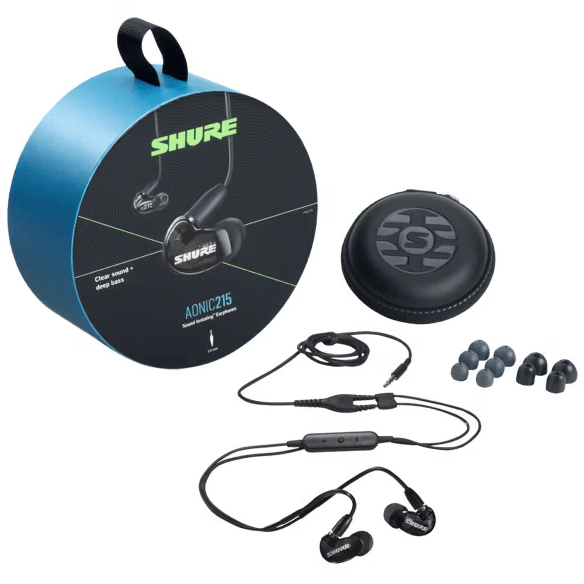 Shure SE215 Sound Isolating Earphones - Black-IN EAR MONITORS-Joondalup Music Centre