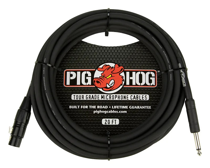 PIG HOG XLR-1/4in MICROPHONE CABLE - 20ft - Joondalup Music Centre