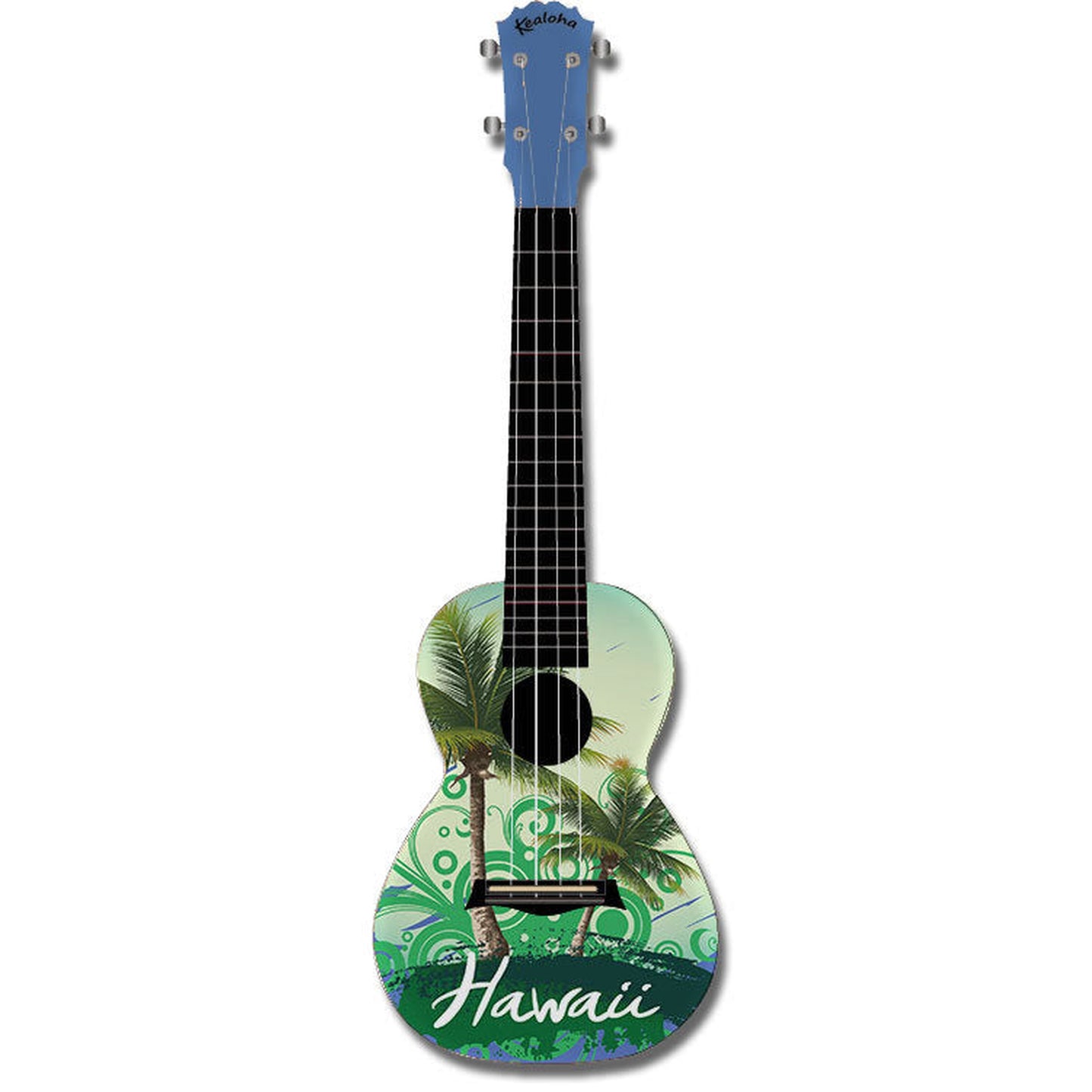 KEALOHA HAWAII PALMS DESIGN CONCERT UKULELE WITH BLUE ABS RESIN BODY - Joondalup Music Centre