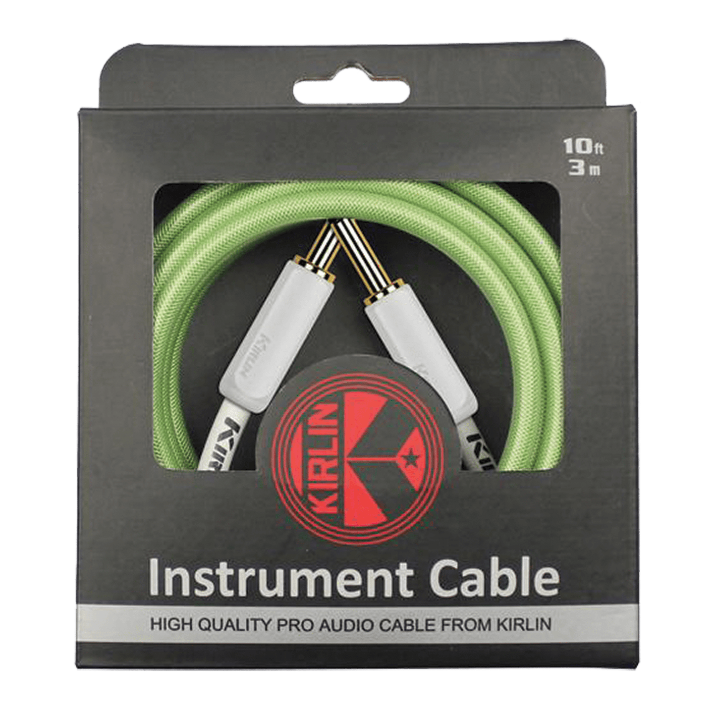 Kirlin KIPW201WGR Instrument Cable 3m - Green - Joondalup Music Centre