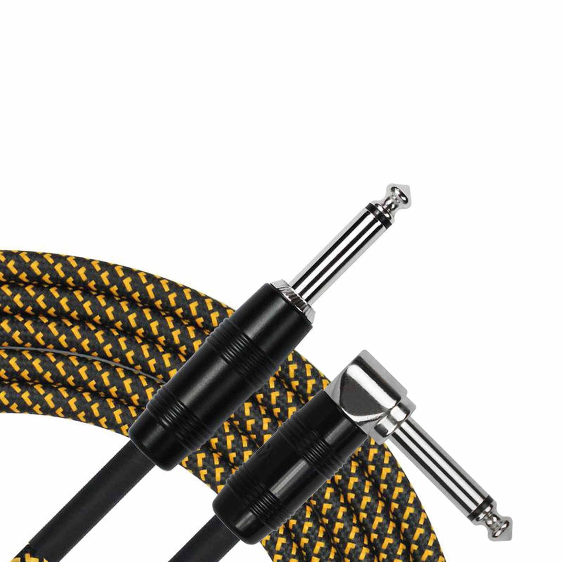 Kirlin IWC202By Woven Right Angle Instrument Cable 3m - Tweed - Joondalup Music Centre