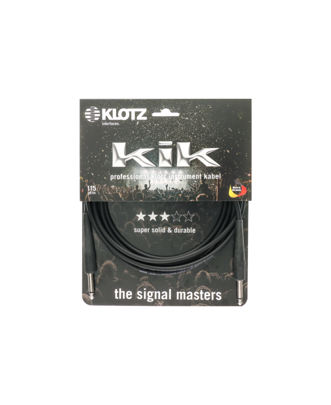 KLOTZ KIK 3M INSTRUMENT CABLE - BLACK - Joondalup Music Centre