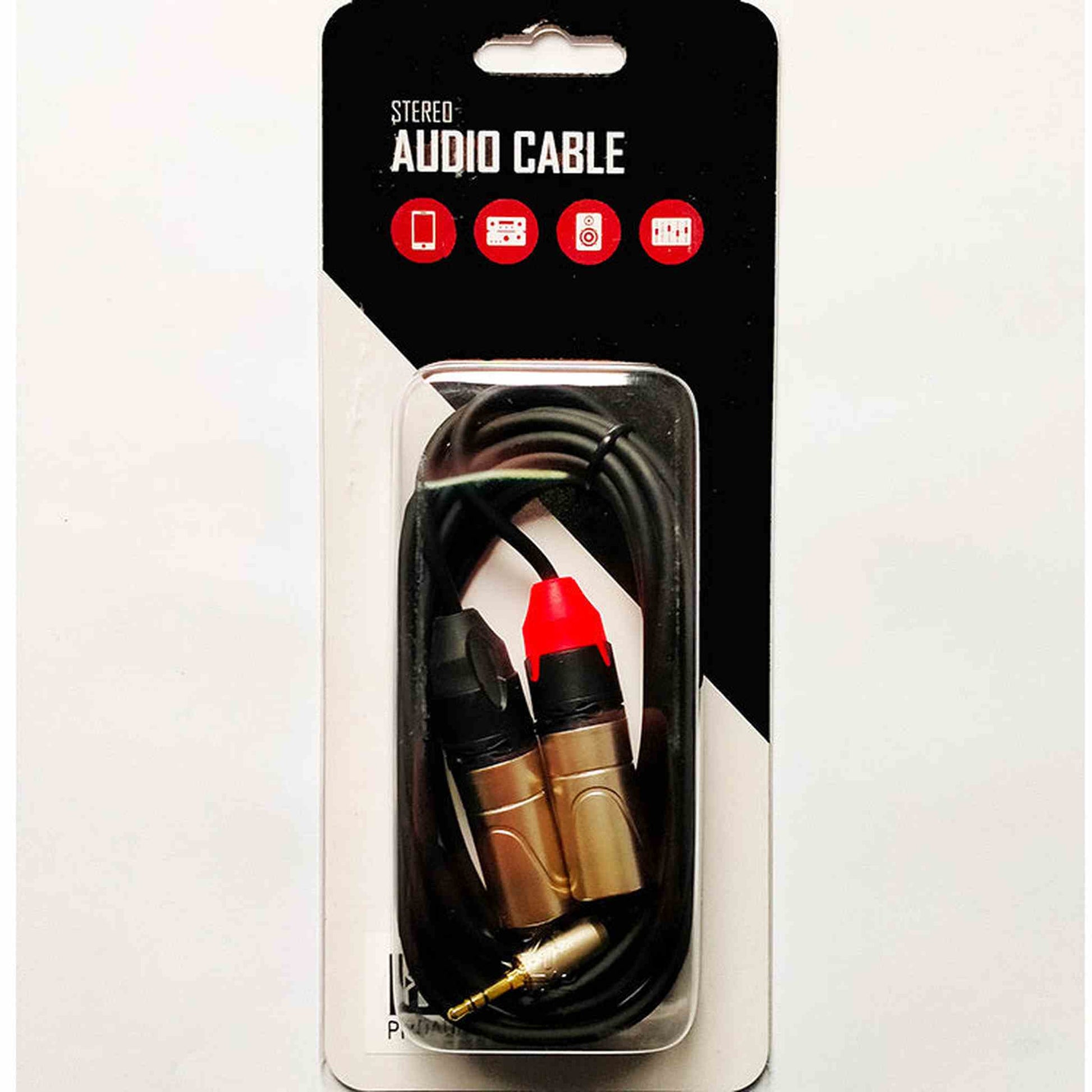 LEEM 10FT AUDIO CABLE (3.5MM STEREO PLUG - 2 X XLR MALE) - Joondalup Music Centre