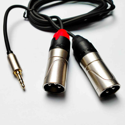 LEEM 10FT AUDIO CABLE (3.5MM STEREO PLUG - 2 X XLR MALE) - Joondalup Music Centre