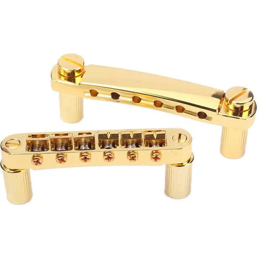 DR Parts LP Style Tune-O-Matic Bridge & Tailpiece Gold w/ Pillars