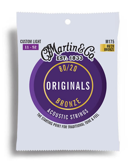 MARTIN ORIGINALS 80/20 ACOUSTIC GUITAR STRINGS - 11-52 - Joondalup Music Centre