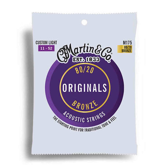 MARTIN ORIGINALS 80/20 ACOUSTIC GUITAR STRINGS - 11-52 - Joondalup Music Centre