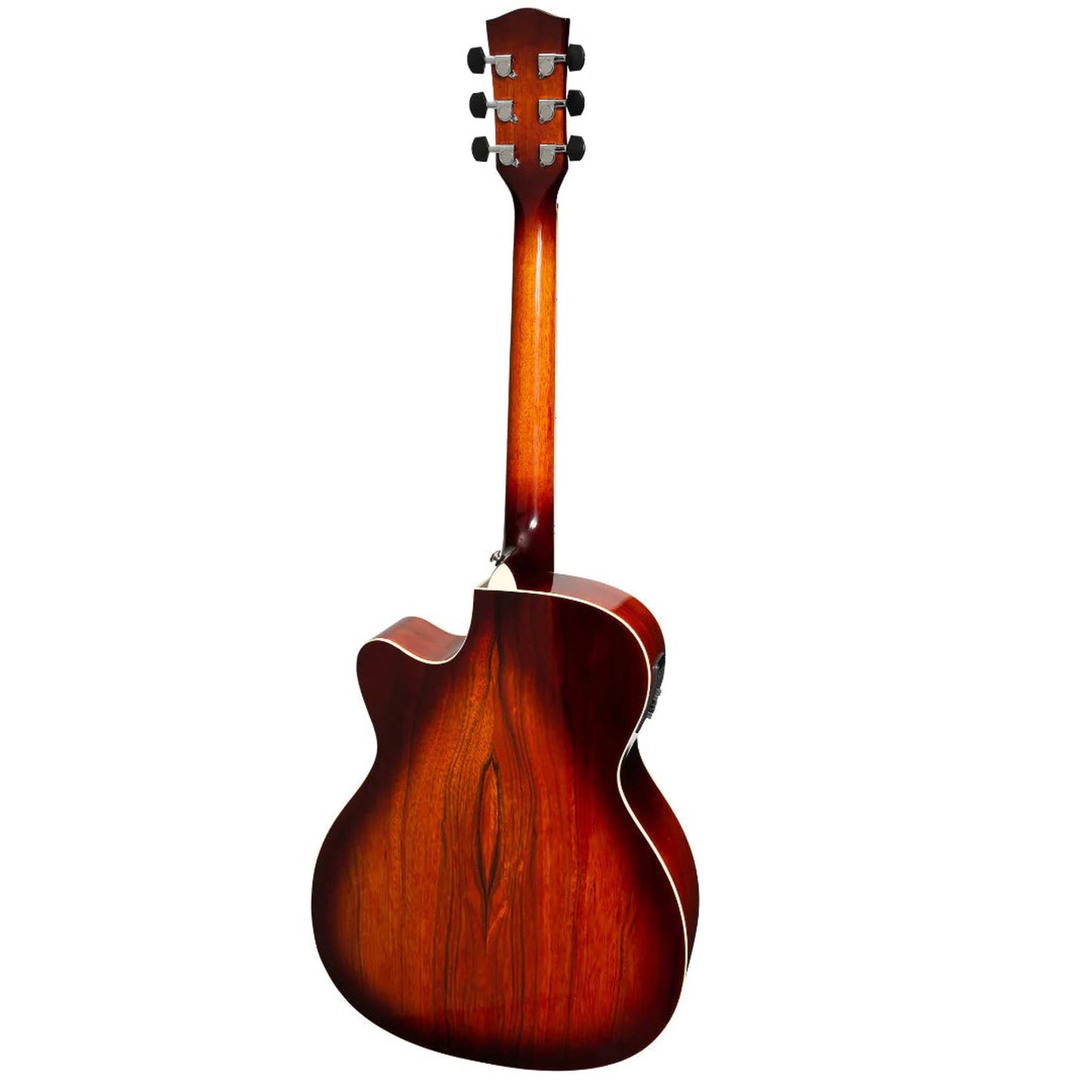 MARTINEZ 31 SERIES DAOWOOD SMALL BODY ACOUSTIC/ ELECTRIC GUITAR - AFRICAN BROWN BURST - Joondalup Music Centre