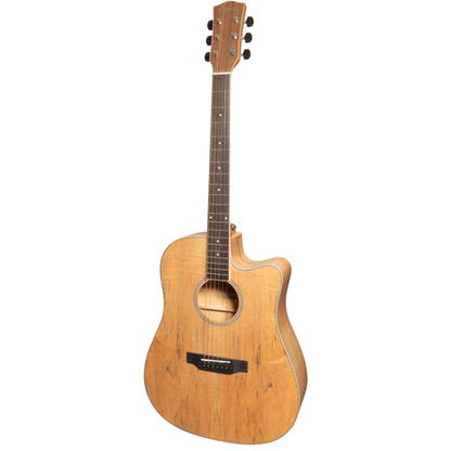 MARTINEZ MDC-31SM-NST SPALTED MAPLE ACOUSTIC GUITAR - SATIN - Joondalup Music Centre