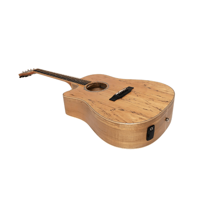 MARTINEZ 31 SERIES SPALTED MAPLE L/H ACOUSTIC/ ELECTRIC GUITAR - NATURAL SATIN - Joondalup Music Centre