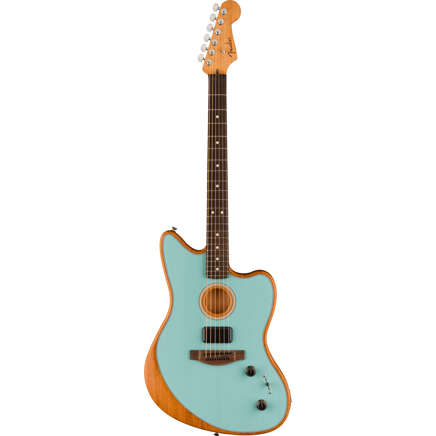 Fender Acoustasonic Player Jazzmaster Hybrid Acoustic Guitar- Ice Blue-ACOUSTIC GUITAR-Joondalup Music Centre