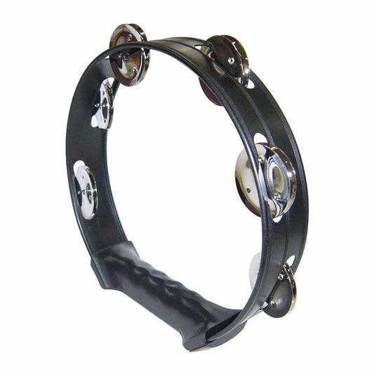 Opus Percussion 8in Tambourine w/ Single-Row Jingles - Black - Joondalup Music Centre