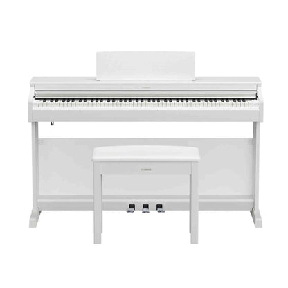 Yamaha YDP-166 ARIUS Series Digital Piano - White front with bench