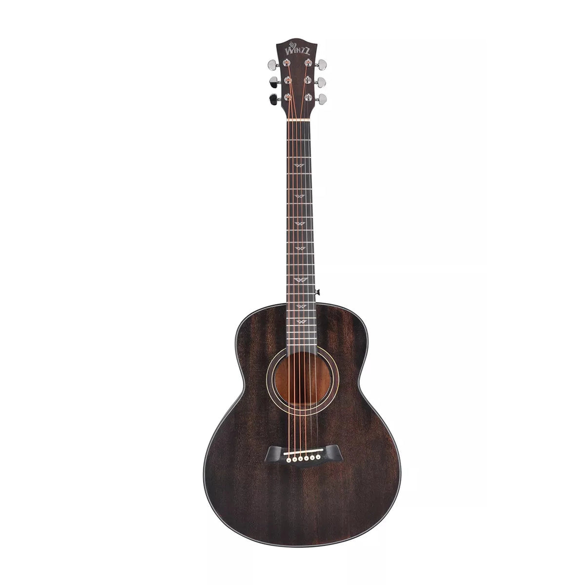 Winzz AF386E-36 Traveler Electric Acoustic Guitar Pack - Mahogany