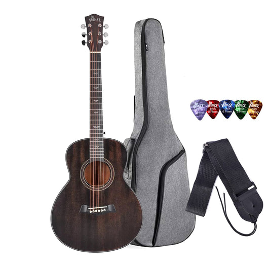 Winzz AF386E-36 Traveler Electric Acoustic Guitar Pack - Mahogany