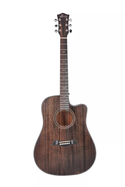 Winzz AF386CE Dreadnought Electric Acoustic Guitar Pack - Mahogany