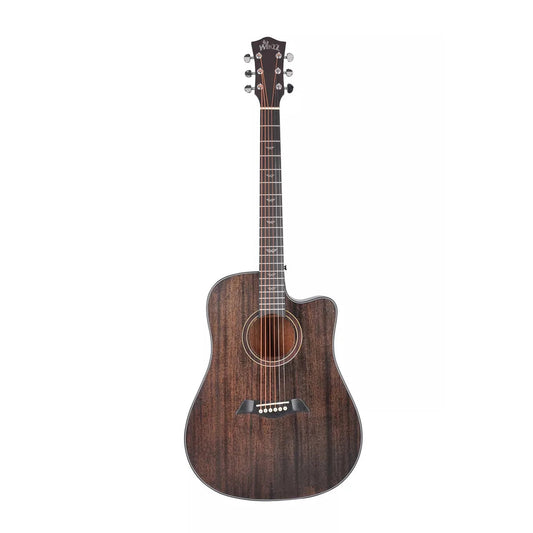 Winzz AF386CE Dreadnought Electric Acoustic Guitar Pack - Mahogany