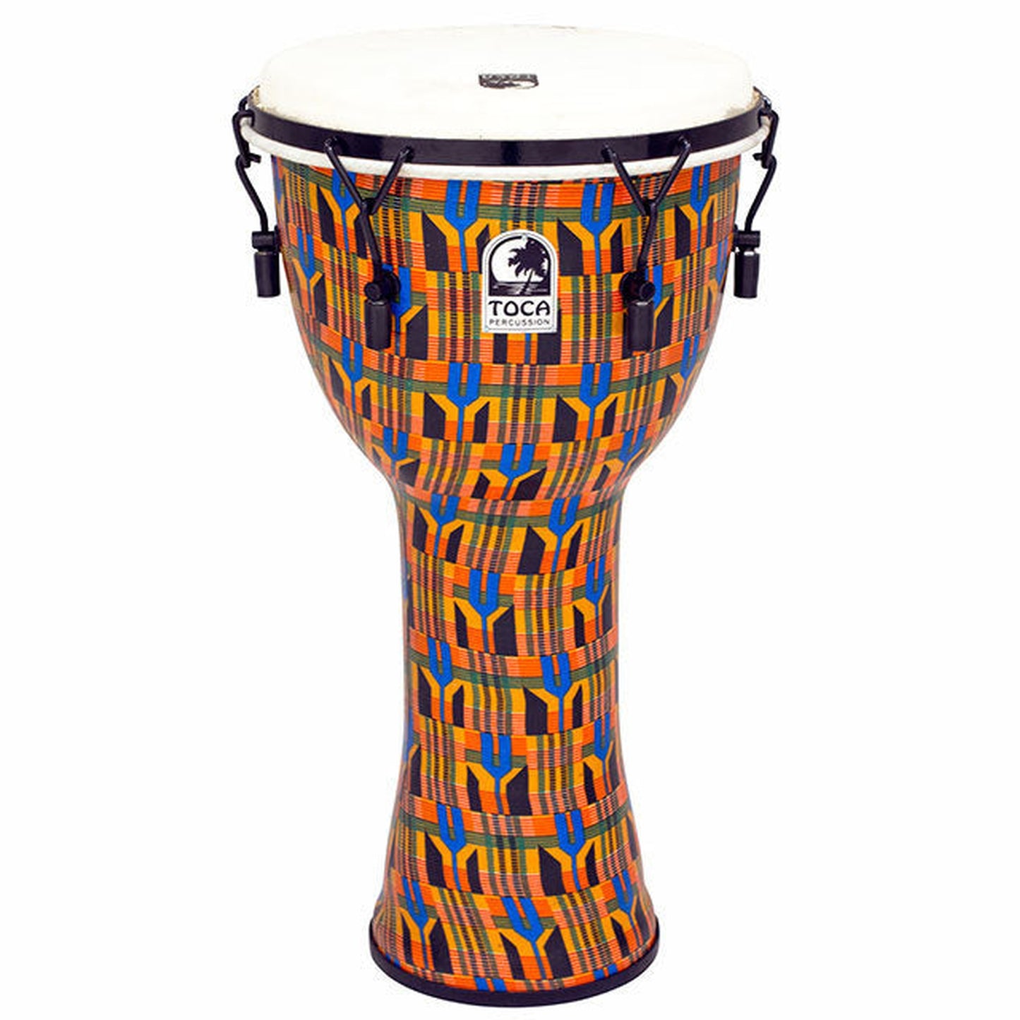 TOCA FREESTYLE 2 SERIES MECH TUNED DJEMBE 12IN IN KENTE CLOTH - Joondalup Music Centre